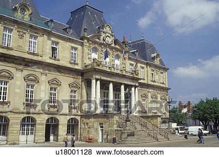 Stock Photo -  Autun, Burgundy, France, Saone-et-Loire, Bourgogne, Europe, wine region, Hotel de Ville in downtown Autun.. Fotosearch
