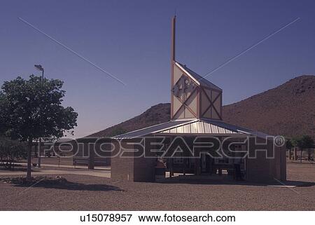 Stock Photo -  AZ, Arizona, Rest Area along Interstate 10 at Texas Canyon Summit, Visitor Center, Shelter. Fotosearch