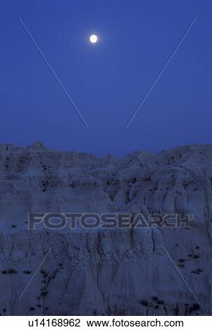 Badlands National Park, SD, South Dakota, moon, evening View Large Photo Image Stock Image - Badlands National Park, SD, South Dakota, moon, evening. Fotosearch