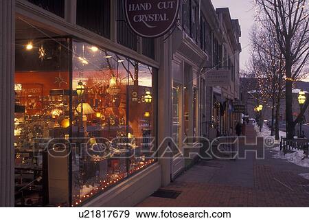 Stock Photo -  Bethlehem, PA, Pennsylvania, Christmas City downtown, evening. Fotosearch