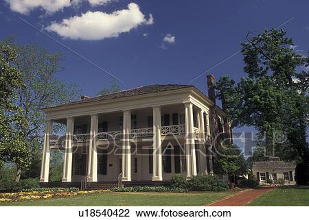 Stock Image -  Birmingham, AL, Alabama, Arlington Antebellum Home & Garden, Greek Revival. Fotosearch
