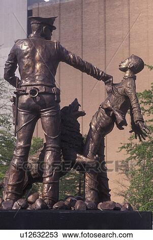 Stock Image -  Birmingham, AL, Alabama, Kelly Ingram Park, Civil Rights Statue. Fotosearch