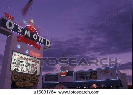 Picture -  Branson, MO, Missouri, Osmond Theater, evening. Fotosearch