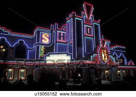 Stock Image -  Branson, MO, Missouri, Shoji Tabuchi Theatre, evening. Fotosearch