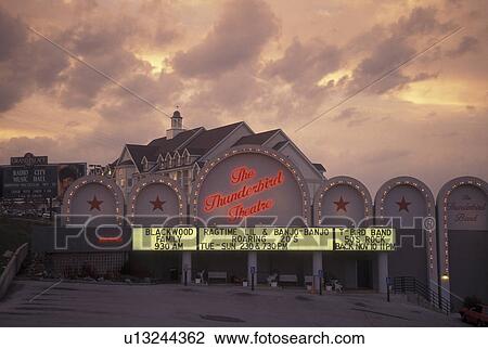 Branson, MO, Missouri, The Thunderbird Theatre, evening View Large Photo Image Stock Image - Branson, MO, Missouri, The Thunderbird Theatre, evening. Fotosearch