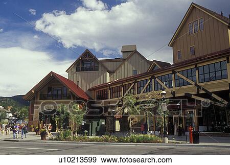 Breckenridge, CO, Colorado, Main Street Station, resort town, shopping area View Large Photo Image Stock Photo - Breckenridge, CO, Colorado, Main Street Station, resort town, shopping area. Fotosearch