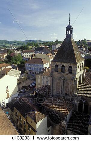 Stock Image -  Burgundy, Cluny, France, Saone-et-Loire, Bourgogne, Europe, wine region, The town of Cluny.. Fotosearch