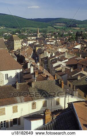 Burgundy, Cluny, France, Saone-et-Loire, Bourgogne, Europe, wine region, Aerial view of the town of Cluny. View Large Photo Image Stock Photo - Burgundy, Cluny, France, Saone-et-Loire, Bourgogne, Europe, wine region, Aerial view of the town of Cluny.. Fotosearch