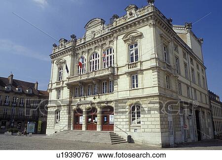Stock Photo -  Burgundy, France, Autun, Saone-et-Loire, Bourgogne, Europe, wine region, Theatre in downtown Autun.. Fotosearch