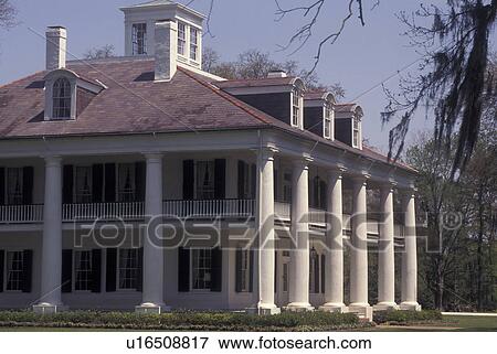 Stock Photo -  Burnside, LA, Louisiana, Houmas House Plantation & Gardens, Greek Revival mansion. Fotosearch