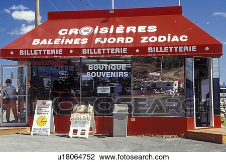 Canada, Baie-Sainte-Catherine, Quebec, Whale-watching Excursions and souvenir Kiosk in the town of Baie-Ste-Catherine along the St. Lawrence River. View Large Photo Image Stock Image - Canada, Baie-Sainte-Catherine, Quebec, Whale-watching Excursions and souvenir Kiosk in the town of Baie-Ste-Catherine along the St. Lawrence River.. Fotosearch