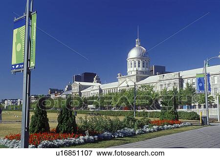 Stock Photo -  Canada, Montreal, Quebec, Bonsecours Market (Marche Bonsecours) at the Old Port (Vieux Port) in Old Montreal (Vieux Montreal).. Fotosearch