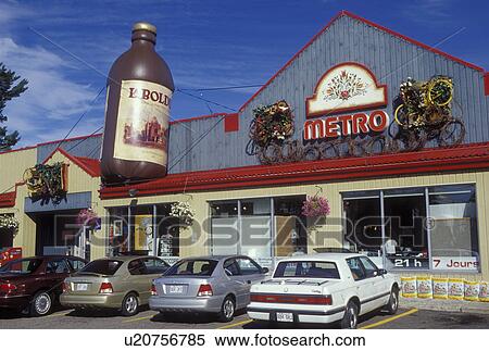 Canada, Quebec, Laurentians, Grocery store in the town of Val David. View Large Photo Image Stock Photography - Canada, Quebec, Laurentians, Grocery store in the town of Val David.. Fotosearch
