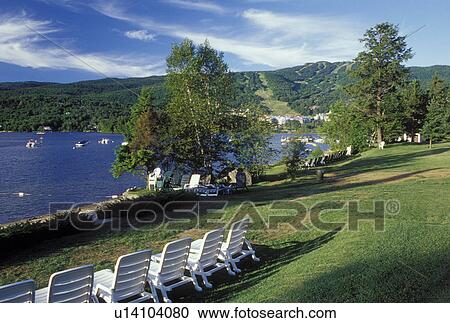 Canada, Quebec, Laurentians, Mount Tremblant, Scenic view of Lac Tremblant in the Laurentian Mountains. View Large Photo Image Stock Image - Canada, Quebec, Laurentians, Mount Tremblant, Scenic view of Lac Tremblant in the Laurentian Mountains.. Fotosearch
