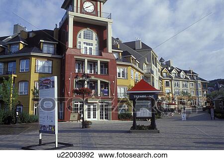 Canada, Quebec, Laurentians, Mount Tremblant, Tremblant Resort Village in the Laurentian Mountains. View Large Photo Image Stock Image - Canada, Quebec, Laurentians, Mount Tremblant, Tremblant Resort Village in the Laurentian Mountains.. Fotosearch