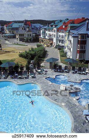 Canada, Quebec, Laurentians, Mount Tremblant, Tremblant Resort Village in the Laurentian Mountains. View Large Photo Image Stock Photo - Canada, Quebec, Laurentians, Mount Tremblant, Tremblant Resort Village in the Laurentian Mountains.. Fotosearch