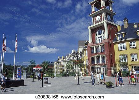 Canada, Quebec, Laurentians, Mount Tremblant, Tremblant Resort Village in the Laurentian Mountains. View Large Photo Image Stock Photo - Canada, Quebec, Laurentians, Mount Tremblant, Tremblant Resort Village in the Laurentian Mountains.. Fotosearch