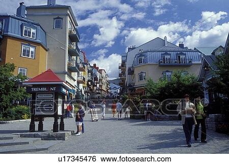 Canada, Quebec, Laurentians, Mount Tremblant, Tremblant Resort Village in the Laurentian Mountains. View Large Photo Image Stock Photograph - Canada, Quebec, Laurentians, Mount Tremblant, Tremblant Resort Village in the Laurentian Mountains.. Fotosearch
