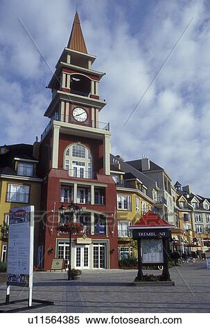 Canada, Quebec, Laurentians, Mount Tremblant, Tremblant Resort Village in the Laurentian Mountains. View Large Photo Image Stock Photography - Canada, Quebec, Laurentians, Mount Tremblant, Tremblant Resort Village in the Laurentian Mountains.. Fotosearch
