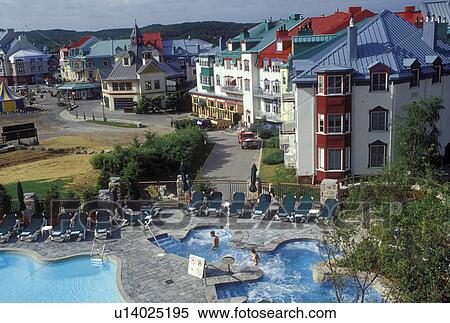 Stock Photography -  Canada, Quebec, Laurentians, Mount Tremblant, Tremblant Resort Village in the Laurentian Mountains.. Fotosearch