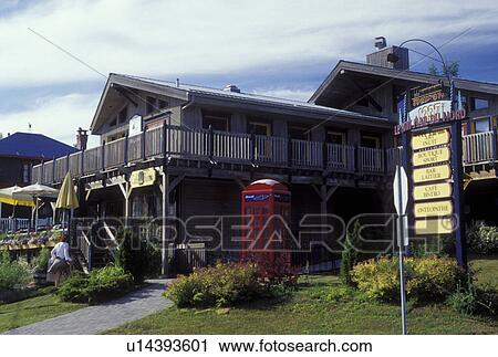 Canada, Quebec, Laurentians, Red telephone booth outside a restaurant in the town of Val David. View Large Photo Image Stock Image - Canada, Quebec, Laurentians, Red telephone booth outside a restaurant in the town of Val David.. Fotosearch