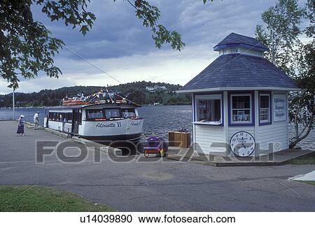 Canada, Quebec, Laurentians, Ste. Agathe des Monts, Alouette Cruise boat docked along Lac des Sables in Ste-Agathe-des-Monts. View Large Photo Image Stock Image - Canada, Quebec, Laurentians, Ste. Agathe des Monts, Alouette Cruise boat docked along Lac des Sables in Ste-Agathe-des-Monts.. Fotosearch