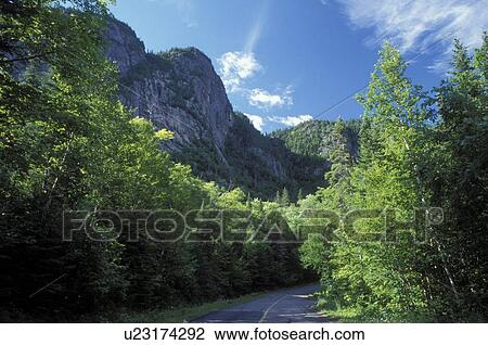 Stock Image -  Canada, Quebec, Riviere-Eternite, Saguenay Fjord at Saguenay-St Lawrence Marine Park (Parc du Parc marin Saguenay-Saint-Laurent) in Riviere-Eternite.. Fotosearch
