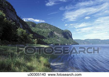 Stock Image -  Canada, Quebec, Saguenay Fjord and River in Saguenay National Park, . Fotosearch