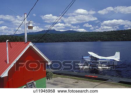 Canada, Quebec, seaplane, Laurentians, Mount Tremblant, Hydroplane along Lac Quimet in Mount-Tremblant. View Large Photo Image Stock Photo - Canada, Quebec, seaplane, Laurentians, Mount Tremblant, Hydroplane along Lac Quimet in Mount-Tremblant.. Fotosearch
