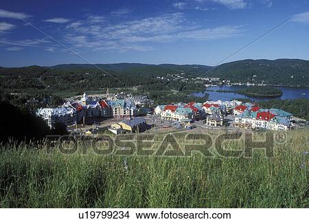 Canada, Quebec, Tremblant Resort, Laurentians, Mount Tremblant, Scenic view of the Tremblant Resort in the Laurentian Mountains and Lac Tremblant. View Large Photo Image Picture - Canada, Quebec, Tremblant Resort, Laurentians, Mount Tremblant, Scenic view of the Tremblant Resort in the Laurentian Mountains and Lac Tremblant.. Fotosearch