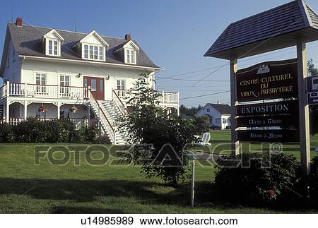 Stock Photo -  Canada, St-Hubert-de-Riviere-du-Loup, Quebec, Gulf of St. Lawrence, Centre Culturel du Vieux Presbytere (Presbytery) in the town of Saint Hubert de Riviere du Loup.. Fotosearch