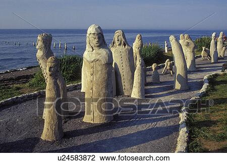 Canada, Ste-Flavie, Quebec, Gulf of St. Lawrence, Stonework statue The Great Gathering along the St. Lawrence River (Fleuve Saint-Laurent) View Large Photo Image Stock Image - Canada, Ste-Flavie, Quebec, Gulf of St. Lawrence, Stonework statue The Great Gathering along the St. Lawrence River (Fleuve Saint-Laurent). Fotosearch