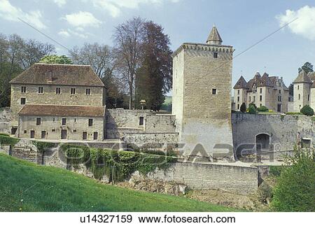 Castle Burgundy France Saone Et Loire Bourgogne Europe Wine Region Chateau Couches In The Wine Region Of Burgundy Stock Photo U Fotosearch