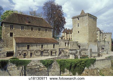 Castle France Burgundy Saone Et Loire Bourgogne Europe Wine Region Chateau Couches In The Wine Region Of Burgundy Stock Image U Fotosearch