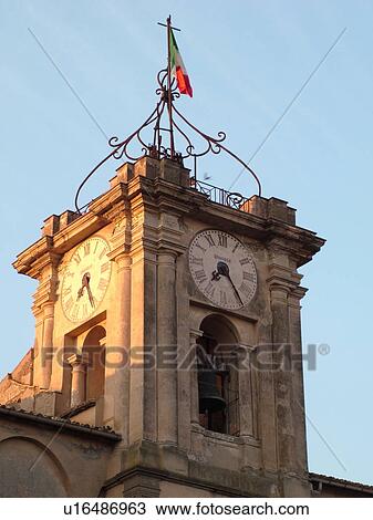clock tower, Lazio, Tarquinia, Italy, Europe, Clock tower on top of City Hall in the village of Tarquinia. View Large Photo Image Stock Image - clock tower, Lazio, Tarquinia, Italy, Europe, Clock tower on top of City Hall in the village of Tarquinia.. Fotosearch
