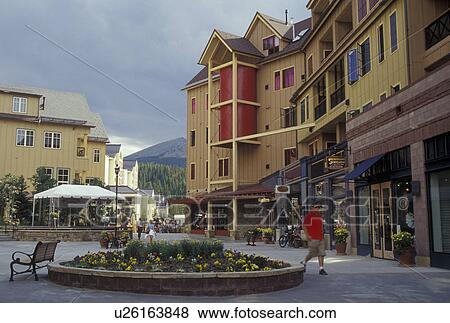 CO, Colorado, Breckenridge, Main Street Station, resort town, shopping area View Large Photo Image Stock Photo - CO, Colorado, Breckenridge, Main Street Station, resort town, shopping area. Fotosearch