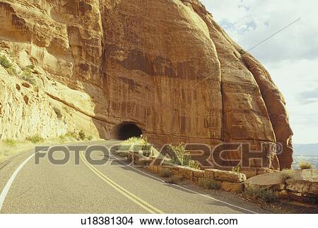 CO, Colorado, Colorado National Monument, Rim Rock Drive, tunnel View Large Photo Image Picture - CO, Colorado, Colorado National Monument, Rim Rock Drive, tunnel. Fotosearch