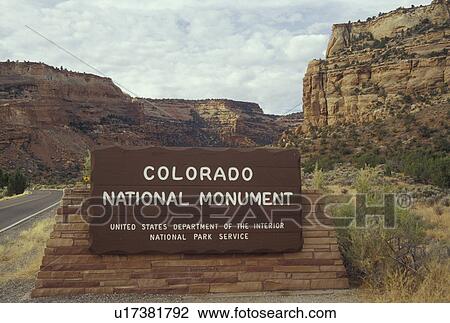 Stock Image -  CO, Colorado, Colorado National Monument, entrance. Fotosearch