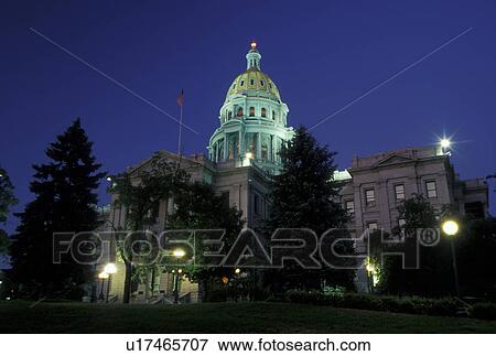 CO, Colorado, Denver, Colorado State Capitol, State House, evening View Large Photo Image Stock Photo - CO, Colorado, Denver, Colorado State Capitol, State House, evening. Fotosearch
