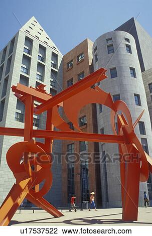 Stock Image -  CO, Colorado, Denver, The Denver Public Library, red sculpture. Fotosearch