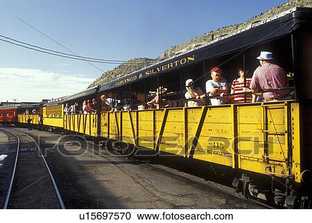 Stock Image -  CO, Colorado, Durango, The Durango and Silverton Narrow Gauge Railroad, train . Fotosearch