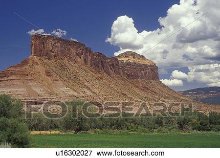 Stock Photo -  CO, Colorado, Gateway, Unaweep-Tabeguache Scenic Byway, Dolores River Canyon, rock formations. Fotosearch
