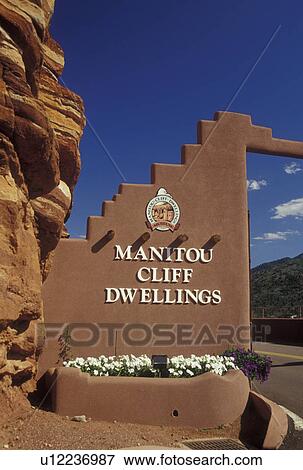 CO. Colorado, Manitou Springs, Manitou Cliff Dwellings, entrance View Large Photo Image Stock Photo - CO. Colorado, Manitou Springs, Manitou Cliff Dwellings, entrance. Fotosearch