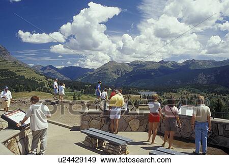 CO, San Juan Mountains, Colorado, San Juan National Forest, People at overlook, San Juan Mountains from Molass Pass along the San Juan Skyway View Large Photo Image Stock Photo - CO, San Juan Mountains, Colorado, San Juan National Forest, People at overlook, San Juan Mountains from Molass Pass along the San Juan Skyway. Fotosearch