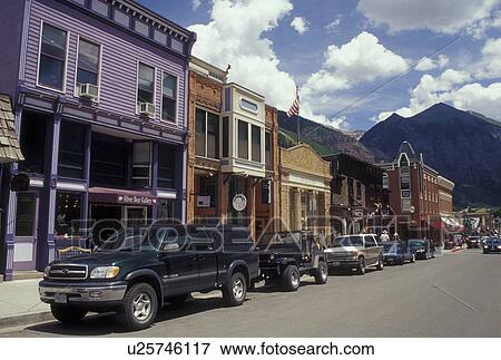 CO, Telluride, CO, San Juan Mountains, San Juan National Forest, Downtown Telluride, resort town View Large Photo Image Stock Photo - CO, Telluride, CO, San Juan Mountains, San Juan National Forest, Downtown Telluride, resort town. Fotosearch