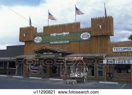 Stock Image -  Cody, WY, Wyoming, Tecumseh's Old West Miniature Village and Museum. Fotosearch