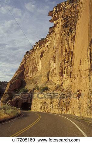 Stock Photo -  Colorado National Monument, CO, Colorado, Rim Rock Drive, tunnel. Fotosearch