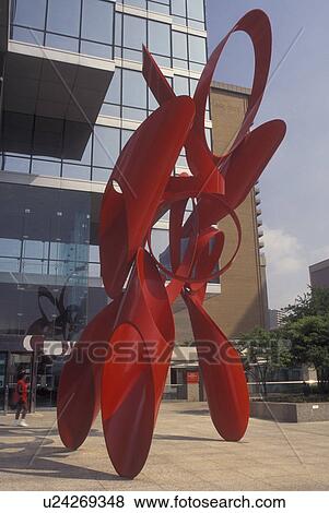 Dallas, TX, Texas, downtown, Red sculpture outside Nations Bank Plaza View Large Photo Image Stock Photo - Dallas, TX, Texas, downtown, Red sculpture outside Nations Bank Plaza. Fotosearch
