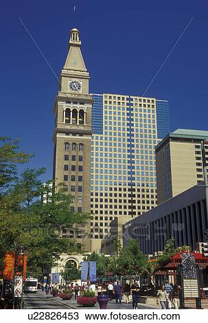 Denver, CO, Colorado, Daniel and Fisher Tower, downtown, shopping district, 16th Street Mall, pedestrian street View Large Photo Image Stock Image - Denver, CO, Colorado, Daniel and Fisher Tower, downtown, shopping district, 16th Street Mall, pedestrian street. Fotosearch