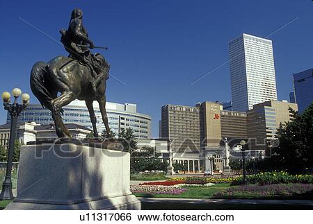 Stock Photograph -  Denver, CO, Colorado, Downtown skyline of Denver from the Civic Center. Fotosearch